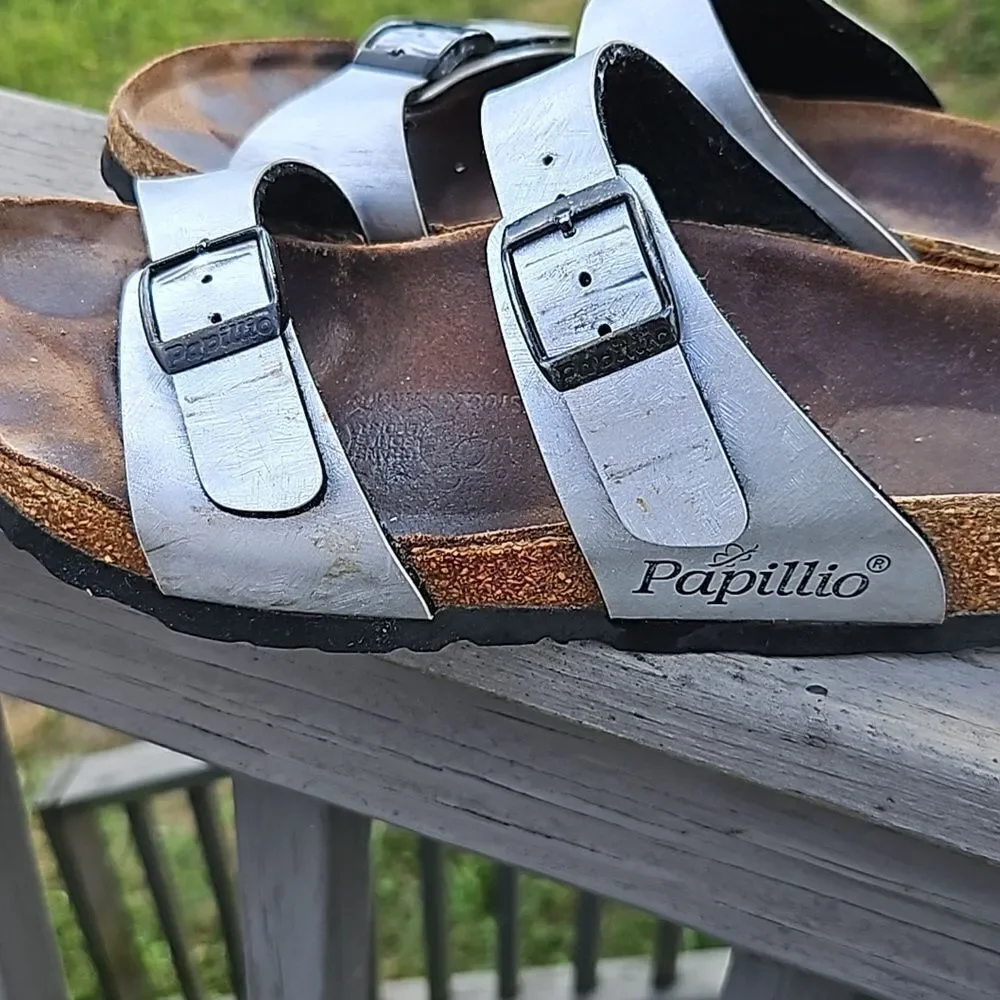 Papillio silver metallic sandals size 35